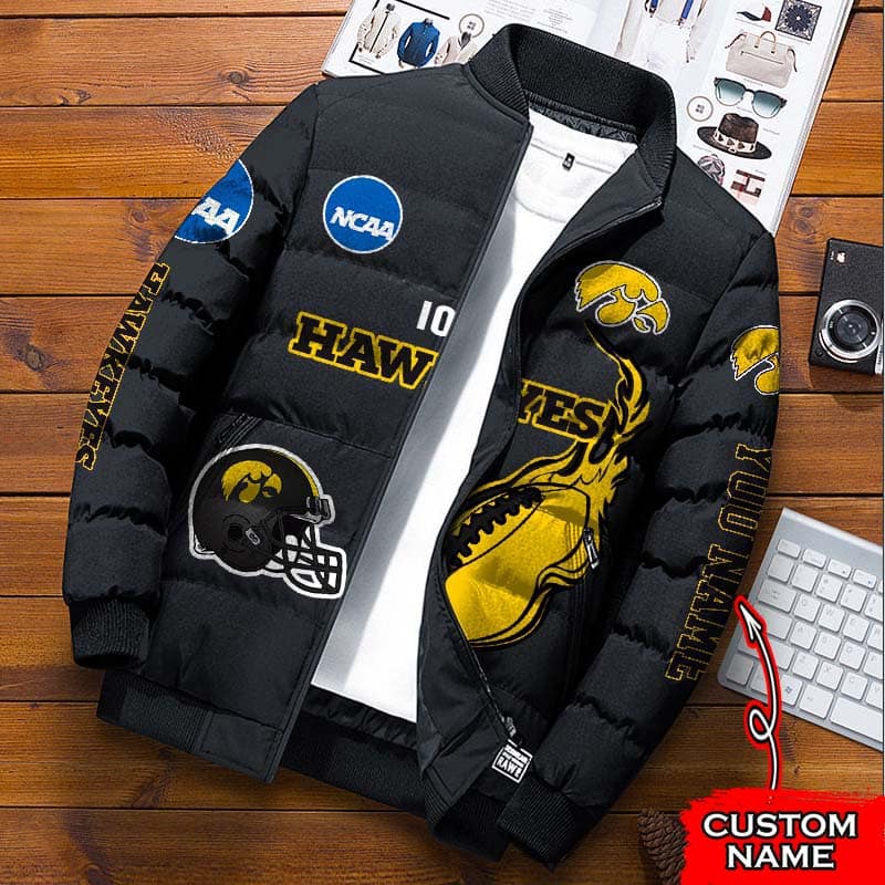 Iowa-Hawkeyes-NCAA-Premium-Puffer-Down-Jacket-Personalized-Name Iowa Hawkeyes NCAA Premium Puffer Down Jacket Personalized Name