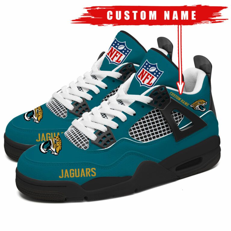 Jacksonville-Jaguars-NFL-Premium-Jordan-4-Sneaker-Personalized-Name-Shoes-JD4737 Jacksonville Jaguars NFL Premium Jordan 4 Sneaker Personalized Name Shoes JD4737