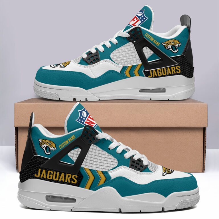 Jacksonville-Jaguars-NFL-Premium-Jordan-4-Sneaker-Personalized-Name-Shoes-JD4738 Jacksonville Jaguars NFL Premium Jordan 4 Sneaker Personalized Name Shoes JD4738