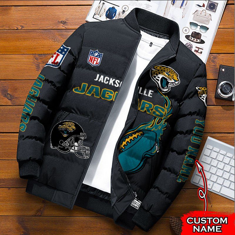 Jacksonville-Jaguars-NFL-Premium-Puffer-Down-Jacket-Personalized-Name Jacksonville Jaguars NFL Premium Puffer Down Jacket Personalized Name