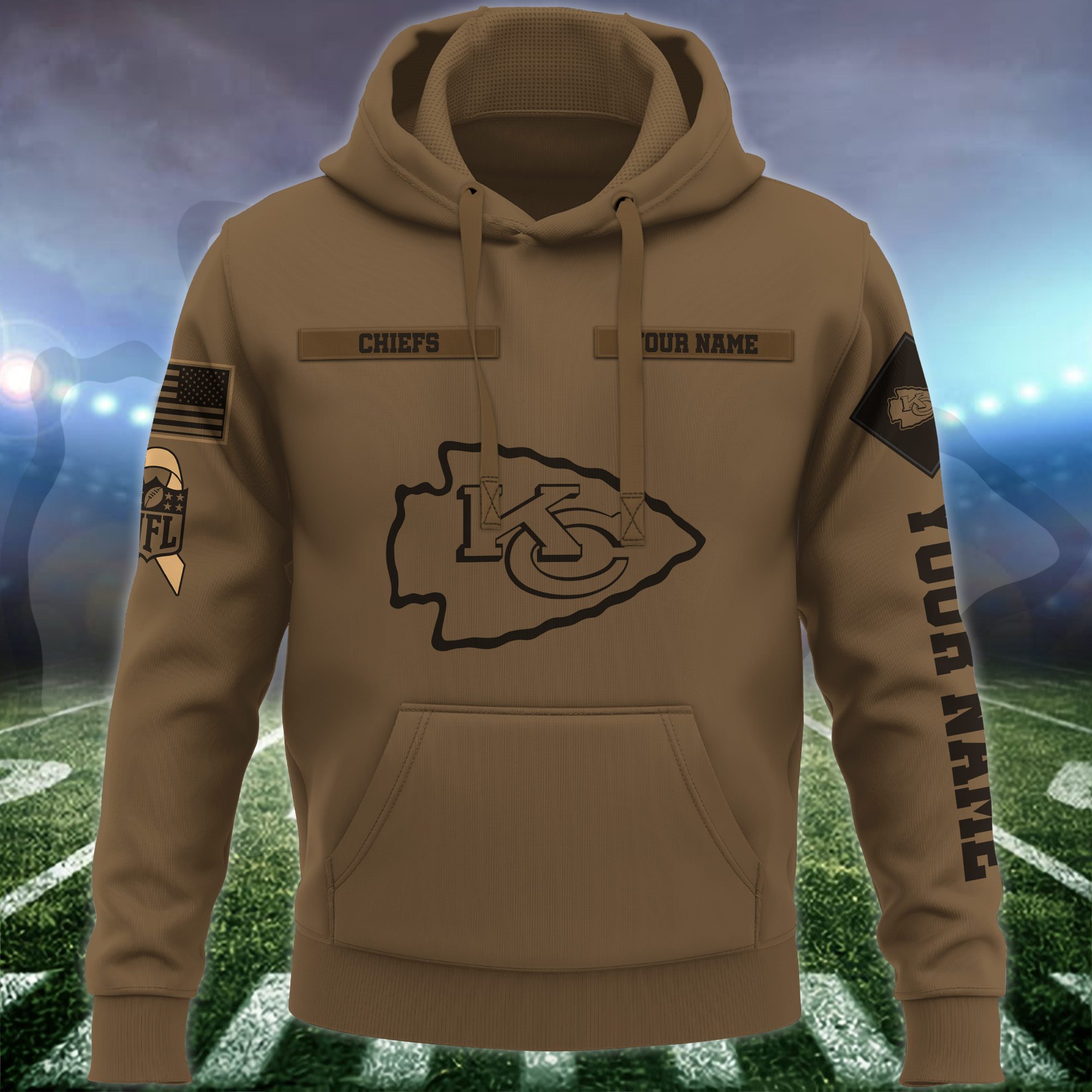 Kansas-City-Chiefs-NFL-Brown-Salute-To-Service-2023-Veteran-3D-Hoodie-Custom-Your-Name-HSL1144-1