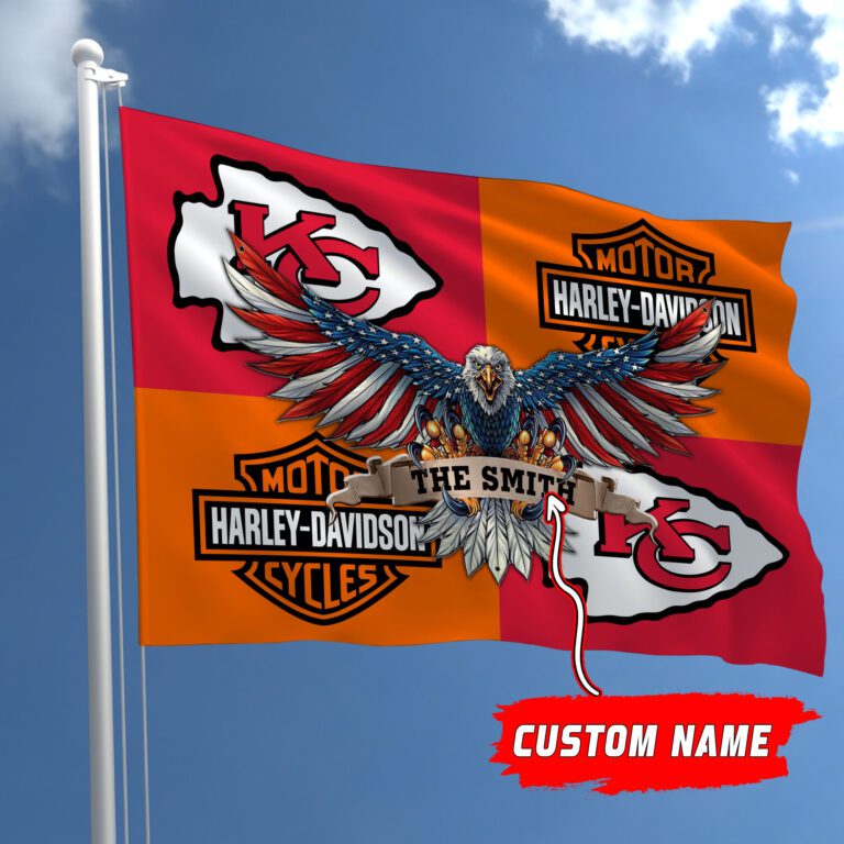 Kansas-City-Chiefs-NFL-Harley-Davidson-Fly-Flag-Outdoor-Flag-FI471 Kansas City Chiefs NFL Harley Davidson Fly Flag Outdoor Flag FI471