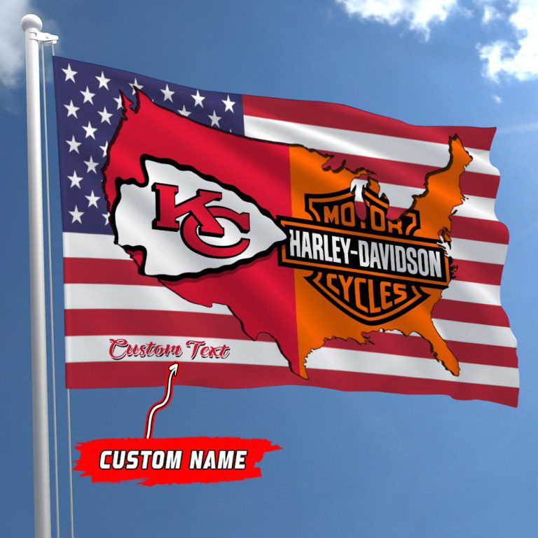 Kansas-City-Chiefs-NFL-Harley-Davidson-Fly-Flag-Outdoor-Flag-FI472 Kansas City Chiefs NFL Harley Davidson Fly Flag Outdoor Flag FI472