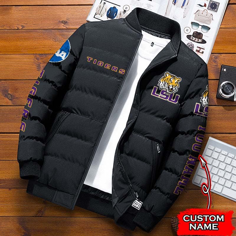 LSU-Tigers-NCAA-Premium-Puffer-Down-Jacket-Personalized-Name LSU Tigers NCAA Premium Puffer Down Jacket Personalized Name
