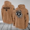 Las Vegas Raiders NFL Brown Distressed Logo Salute To Service 2023 3D Hoodie HSL1049