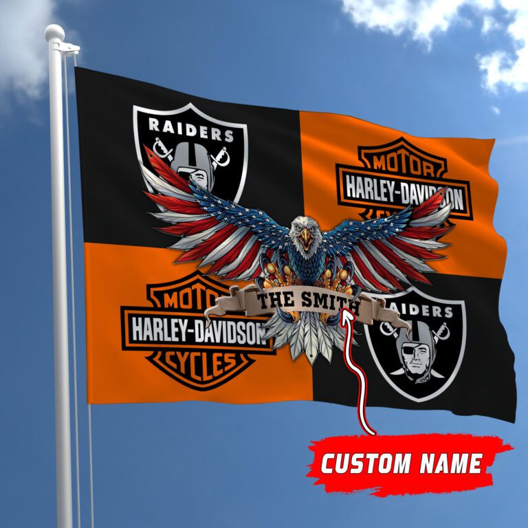 Las-Vegas-Raiders-NFL-Harley-Davidson-Fly-Flag-Outdoor-Flag-FI473 Las Vegas Raiders NFL Harley Davidson Fly Flag Outdoor Flag FI473