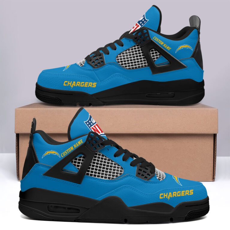 Los-Angeles-Chargers-NFL-Premium-Jordan-4-Sneaker-Personalized-Name-Shoes-JD4743-2