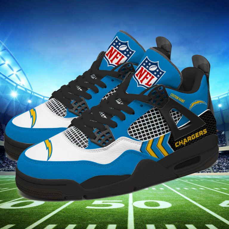 Los-Angeles-Chargers-NFL-Premium-Jordan-4-Sneaker-Personalized-Name-Shoes-JD4744-1