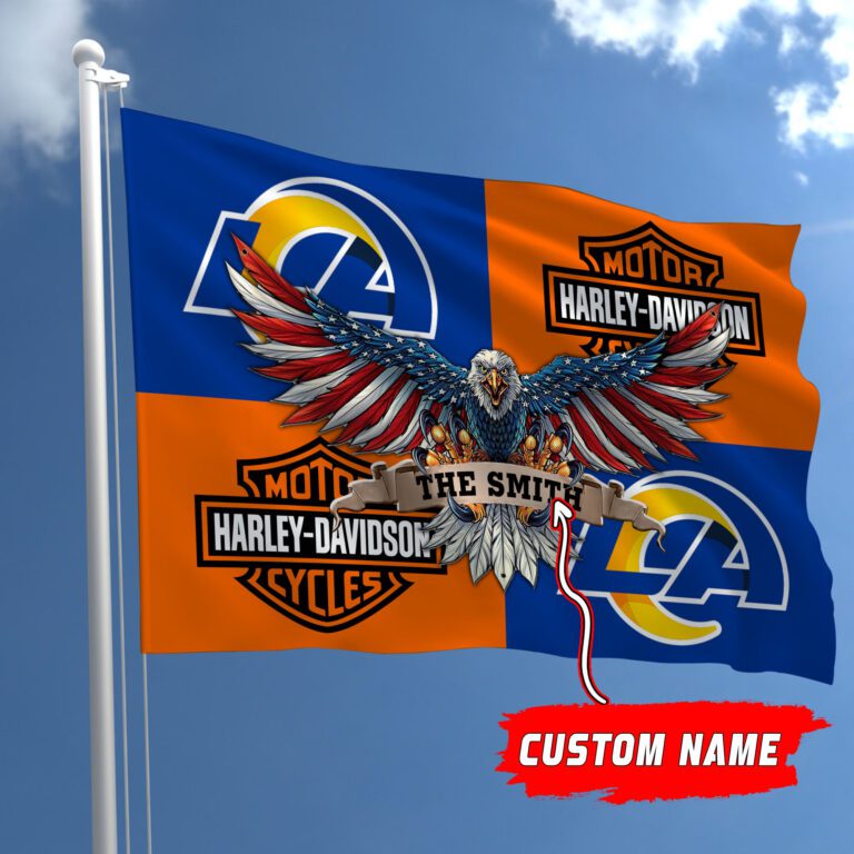 Los-Angeles-Rams-NFL-Harley-Davidson-Fly-Flag-Outdoor-Flag-FI477 Los Angeles Rams NFL Harley Davidson Fly Flag Outdoor Flag FI477