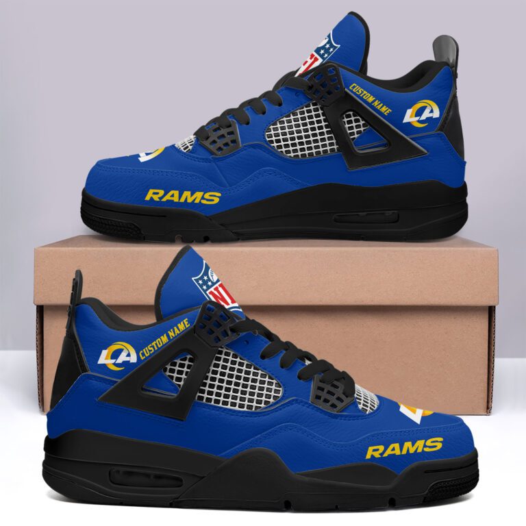 Los-Angeles-Rams-NFL-Premium-Jordan-4-Sneaker-Personalized-Name-Shoes-JD4745-1