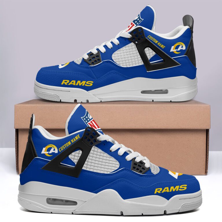 Los-Angeles-Rams-NFL-Premium-Jordan-4-Sneaker-Personalized-Name-Shoes-JD4745-2