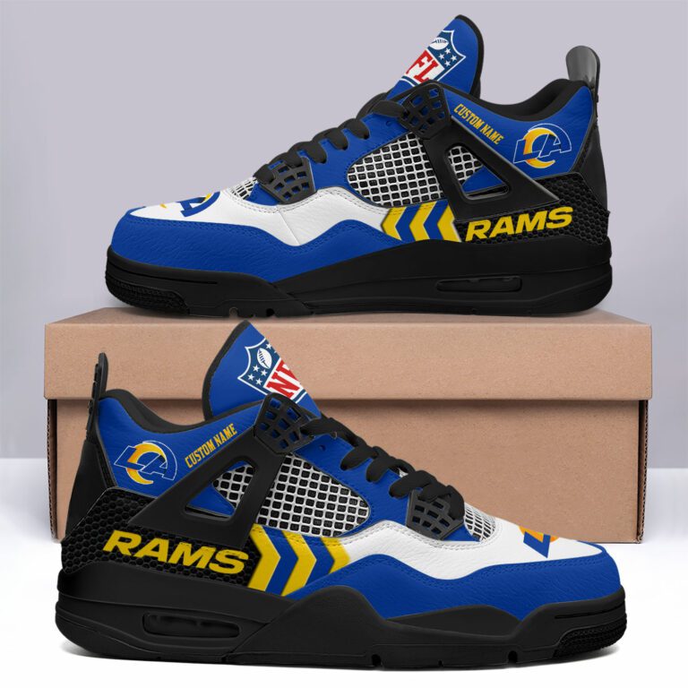 Los-Angeles-Rams-NFL-Premium-Jordan-4-Sneaker-Personalized-Name-Shoes-JD4746-1