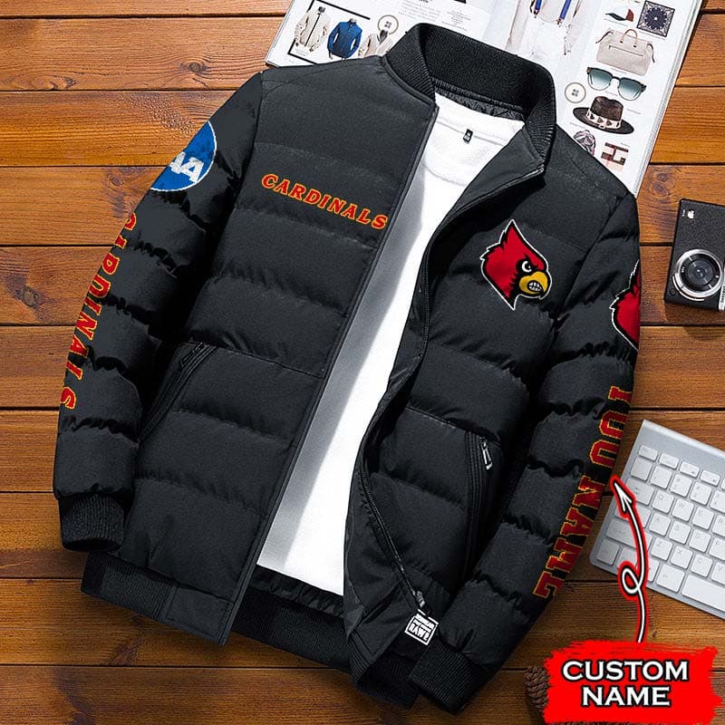 Louisville-Cardinals-NCAA-Premium-Puffer-Down-Jacket-Personalized-Name Louisville Cardinals NCAA Premium Puffer Down Jacket Personalized Name