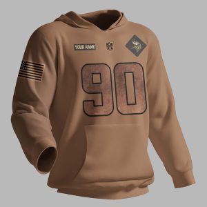 Minnesota Vikings NFL 2023 Salute To Service Custom Name And Number 3D Hoodie HSL1021