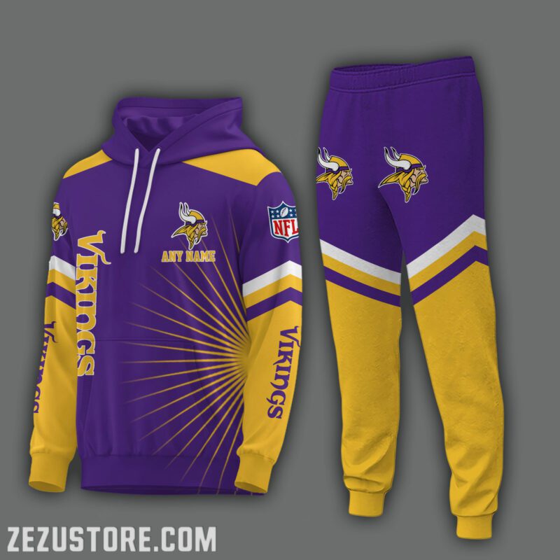 Minnesota-Vikings-NFL-Premium-Sport-3D-Hoodie-Jogger-Personalized-Name-CHJ1558 Minnesota Vikings NFL Premium Sport 3D Hoodie & Jogger Personalized Name CHJ1558