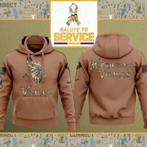 Minnesota Vikings NFL Salute To Service 2023 Veteran New Logo 3D Hoodie HSL1085