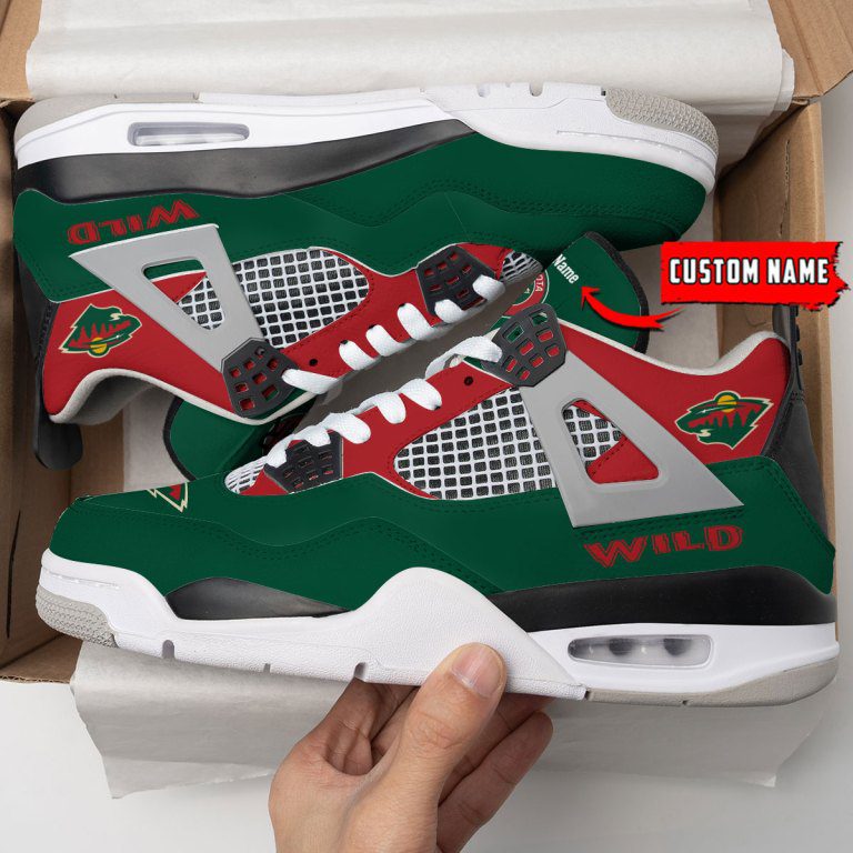 Minnesota-Wild-NHL-Premium-Jordan-4-Sneaker-Personalized-Name-Shoes-JD4658 Minnesota Wild NHL Premium Jordan 4 Sneaker Personalized Name Shoes JD4658