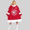 NBA Atlanta Hawks Personalized Oodie Blanket Hoodie Wearable Blanket Snuggie Hoodie