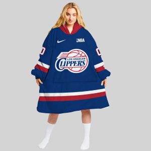 NBA Los Angeles Clippers Personalized Oodie Blanket Hoodie Wearable Blanket Snuggie Hoodie