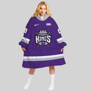 NBA Sacramento Kings Personalized Oodie Blanket Hoodie Wearable Blanket Snuggie Hoodie