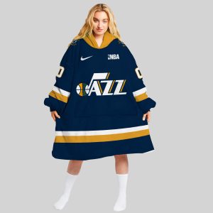 NBA Utah Jazz Personalized Oodie Blanket Hoodie Wearable Blanket Snuggie Hoodie