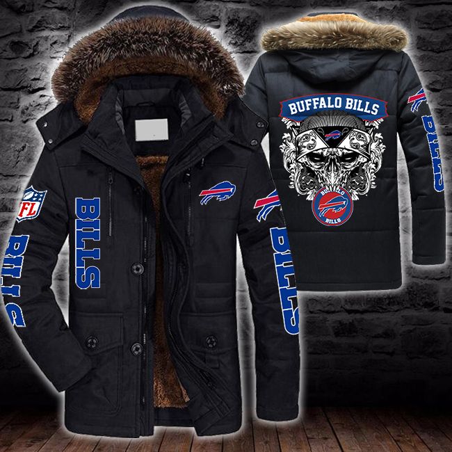 NFL-Buffalo-Bills-Skull-Parka-Jacket-Fleece-Coat-Winter-PJF1083 NFL Buffalo Bills Skull Parka Jacket Fleece Coat Winter PJF1083