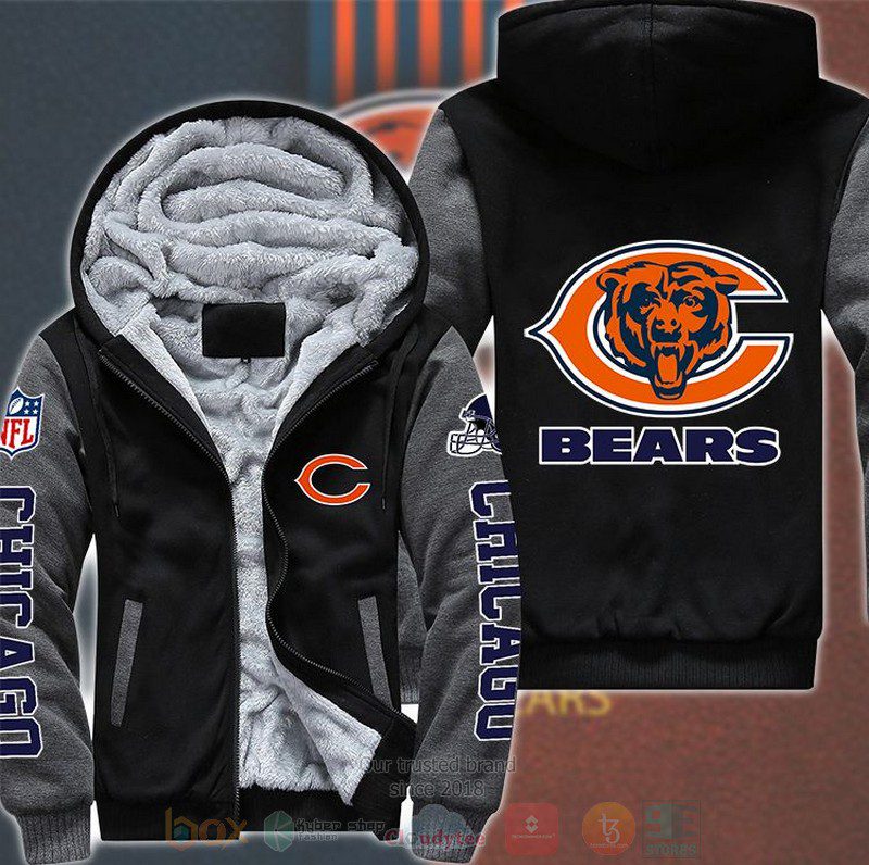 NFL-Chicago-Bears-Logos-Parka-Jacket-Fleece-Coat-Winter-PJF1091 NFL Chicago Bears Logos Parka Jacket Fleece Coat Winter PJF1091