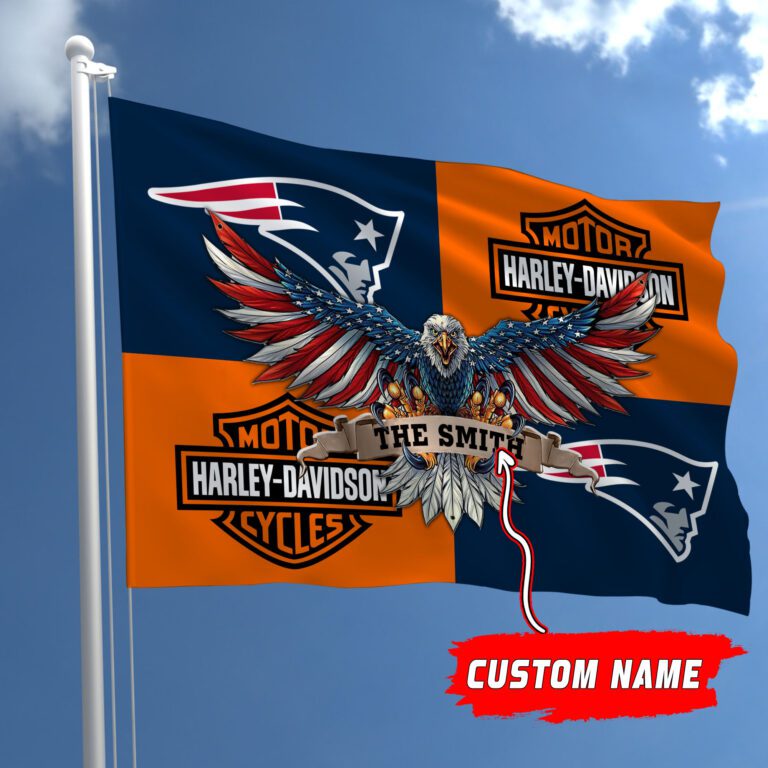 New-England-Patriots-NFL-Harley-Davidson-Fly-Flag-Outdoor-Flag-FI483 New England Patriots NFL Harley Davidson Fly Flag Outdoor Flag FI483