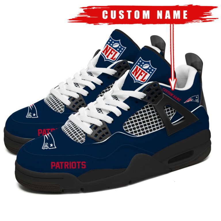 New-England-Patriots-NFL-Premium-Jordan-4-Sneaker-Personalized-Name-Shoes-JD4751 New England Patriots NFL Premium Jordan 4 Sneaker Personalized Name Shoes JD4751