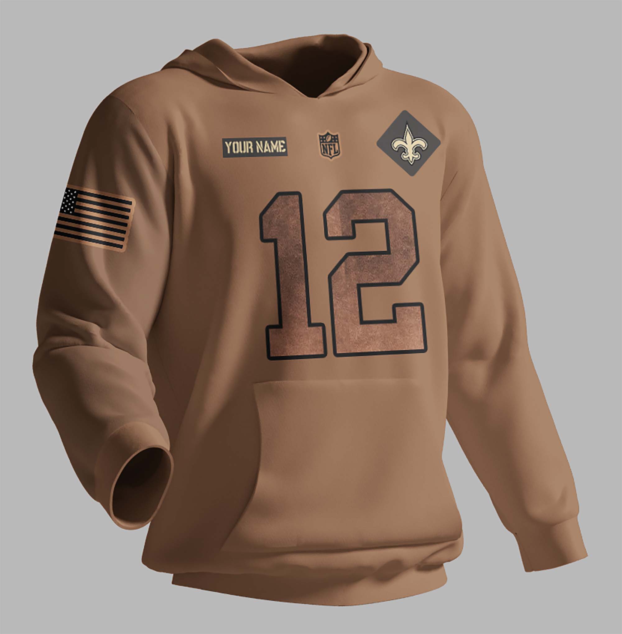 New-Orleans-Saints-NFL-2023-Salute-To-Service-Custom-Name-And-Number-3D-Hoodie-HSL1023 New Orleans Saints NFL 2023 Salute To Service Custom Name And Number 3D Hoodie HSL1023