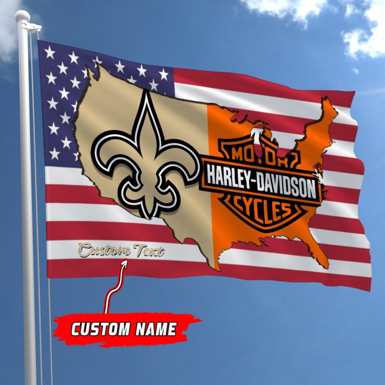 New-Orleans-Saints-NFL-Harley-Davidson-Fly-Flag-Outdoor-Flag-FI485 New Orleans Saints NFL Harley Davidson Fly Flag Outdoor Flag FI485