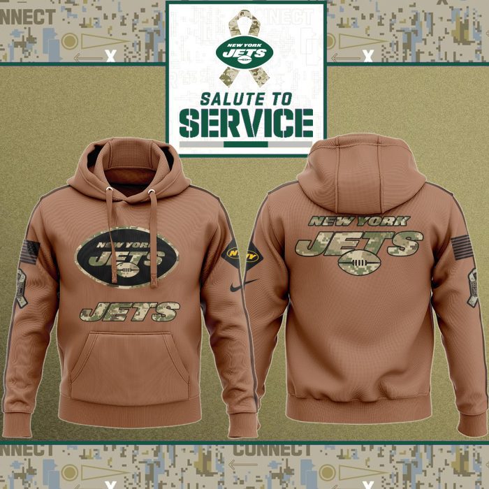 New York Jets NFL Salute To Service 2023 Veteran New Logo 3D Hoodie HSL1089