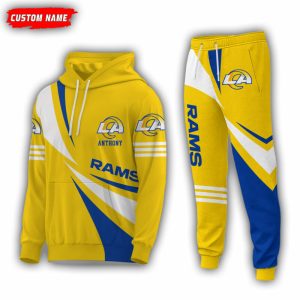 Personalized Name Los Angeles Rams NFL Combo Sport 3D Hoodie - Zip Hoodie - Sweatshirt - Tshirt & Jogger