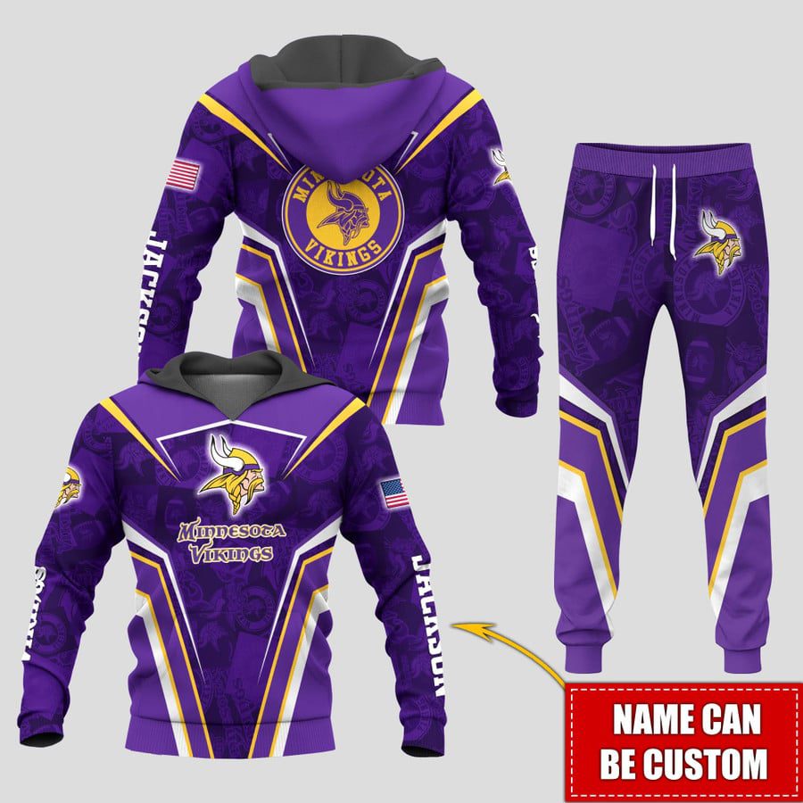 Personalized-Name-Minnesota-Vikings-NFL-Combo-Sport-3D-Hoodie-Zip-Hoodie-Sweatshirt-Tshirt-Jogger Personalized Name Minnesota Vikings NFL Combo Sport 3D Hoodie - Zip Hoodie - Sweatshirt - Tshirt & Jogger