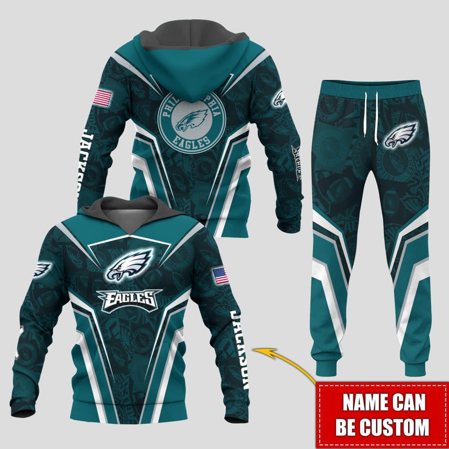 Personalized-Name-Philadelphia-Eagles-NFL-Combo-Sport-3D-Hoodie-Zip-Hoodie-Sweatshirt-Tshirt-Jogger Personalized Name Philadelphia Eagles NFL Combo Sport 3D Hoodie - Zip Hoodie - Sweatshirt - Tshirt & Jogger
