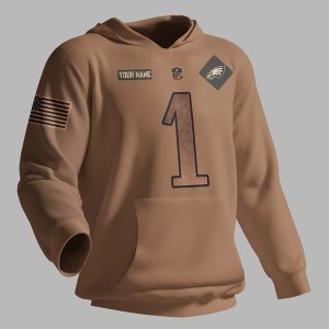 Philadelphia Eagles NFL 2023 Salute To Service Custom Name And Number 3D Hoodie HSL1026