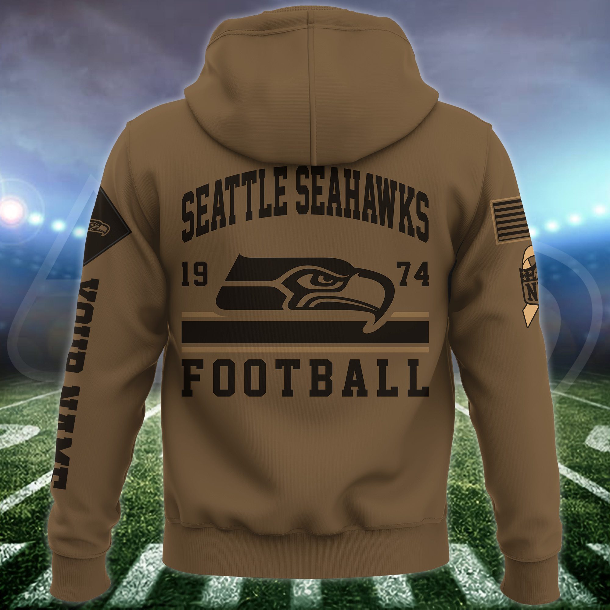 Seattle-Seahawks-NFL-Brown-Salute-To-Service-2023-Veteran-3D-Hoodie-Custom-Your-Name-HSL1157-2