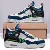 Seattle Seahawks NFL Premium Jordan 4 Sneaker Personalized Name Shoes JD4766