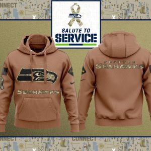 Seattle seahawks NFL Salute To Service 2023 Veteran New Logo 3D Hoodie HSL1093