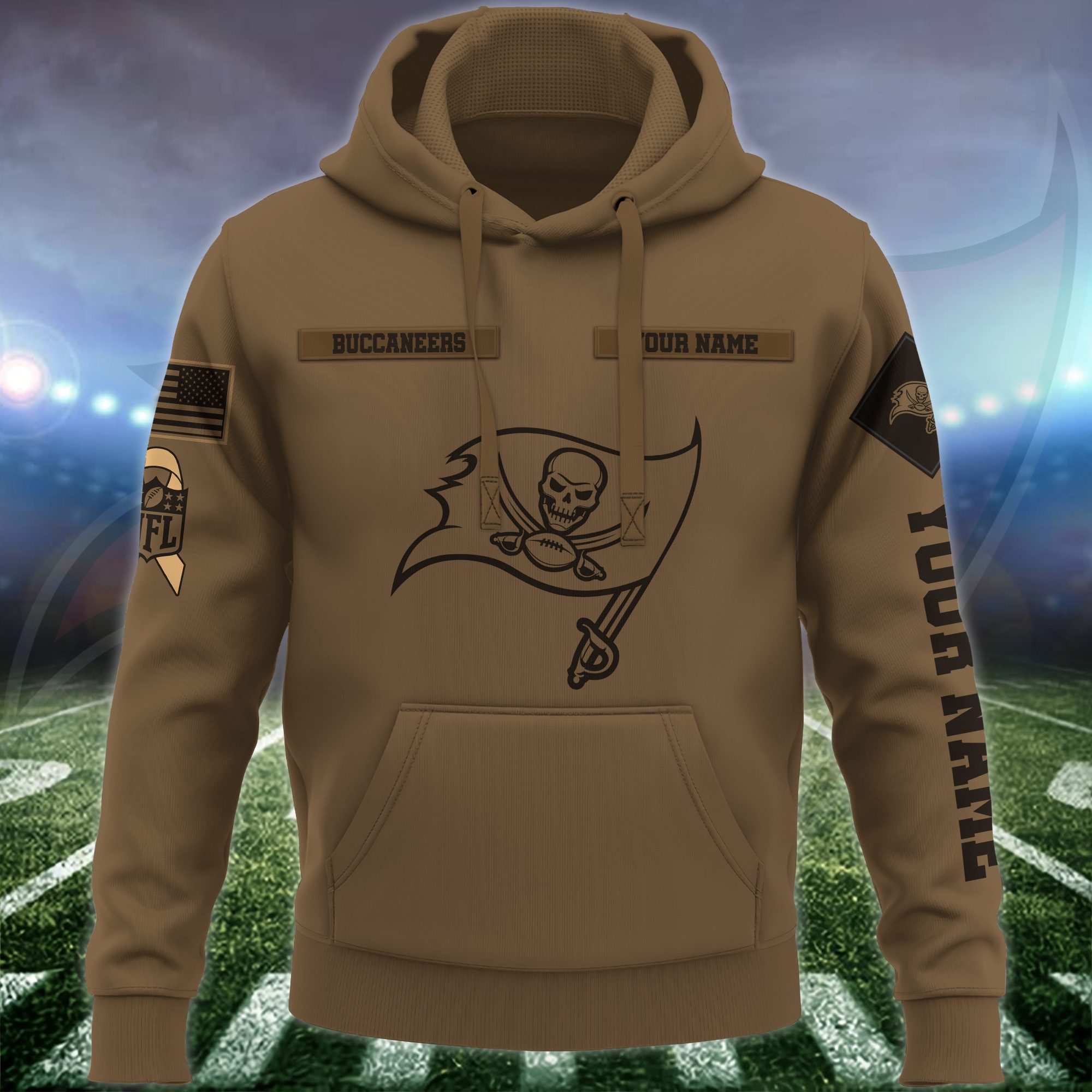 Tampa-Bay-Buccaneers-NFL-Brown-Salute-To-Service-2023-Veteran-3D-Hoodie-Custom-Your-Name-HSL1158-1