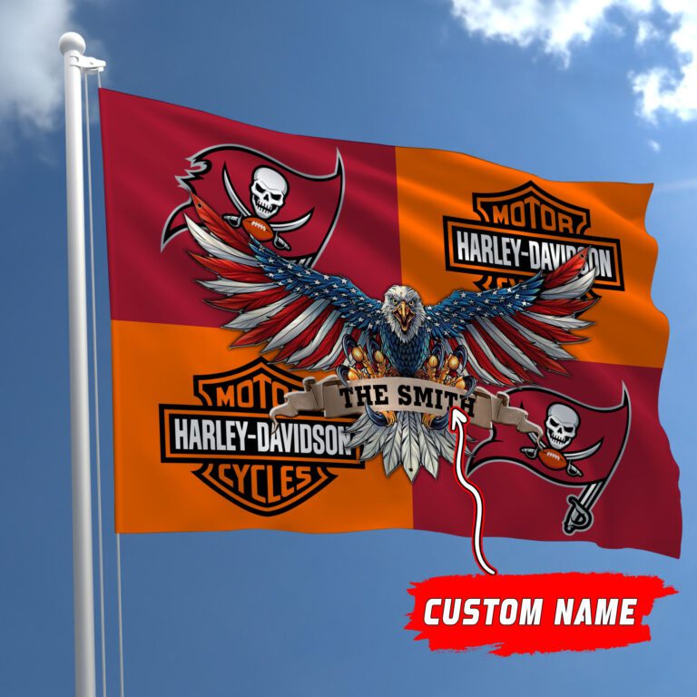 Tampa-Bay-Buccaneers-NFL-Harley-Davidson-Fly-Flag-Outdoor-Flag-FI498 Tampa Bay Buccaneers NFL Harley Davidson Fly Flag Outdoor Flag FI498