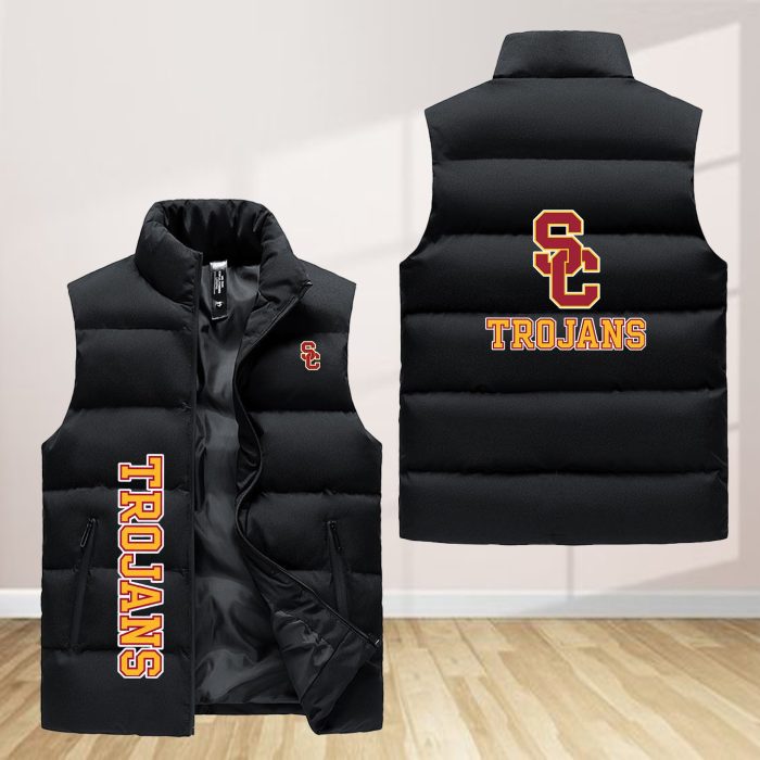 Usc Trojans Sleeveless Down Jacket Sleeveless Vest