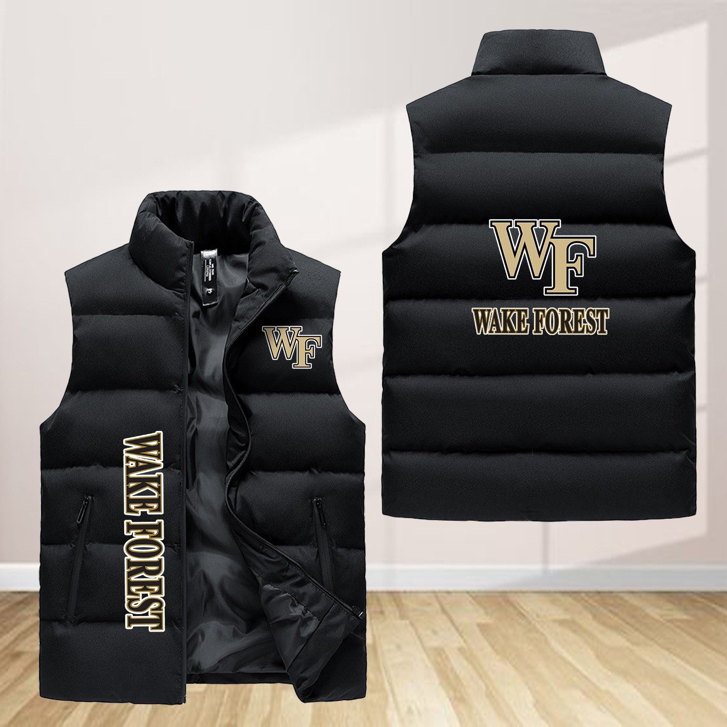 Wake-Forest-Demon-Deacons-Sleeveless-Down-Jacket-Sleeveless-Vest Wake Forest Demon Deacons Sleeveless Down Jacket Sleeveless Vest