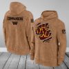 Washington Commanders NFL Brown Distressed Logo Salute To Service 2023 3D Hoodie HSL1064