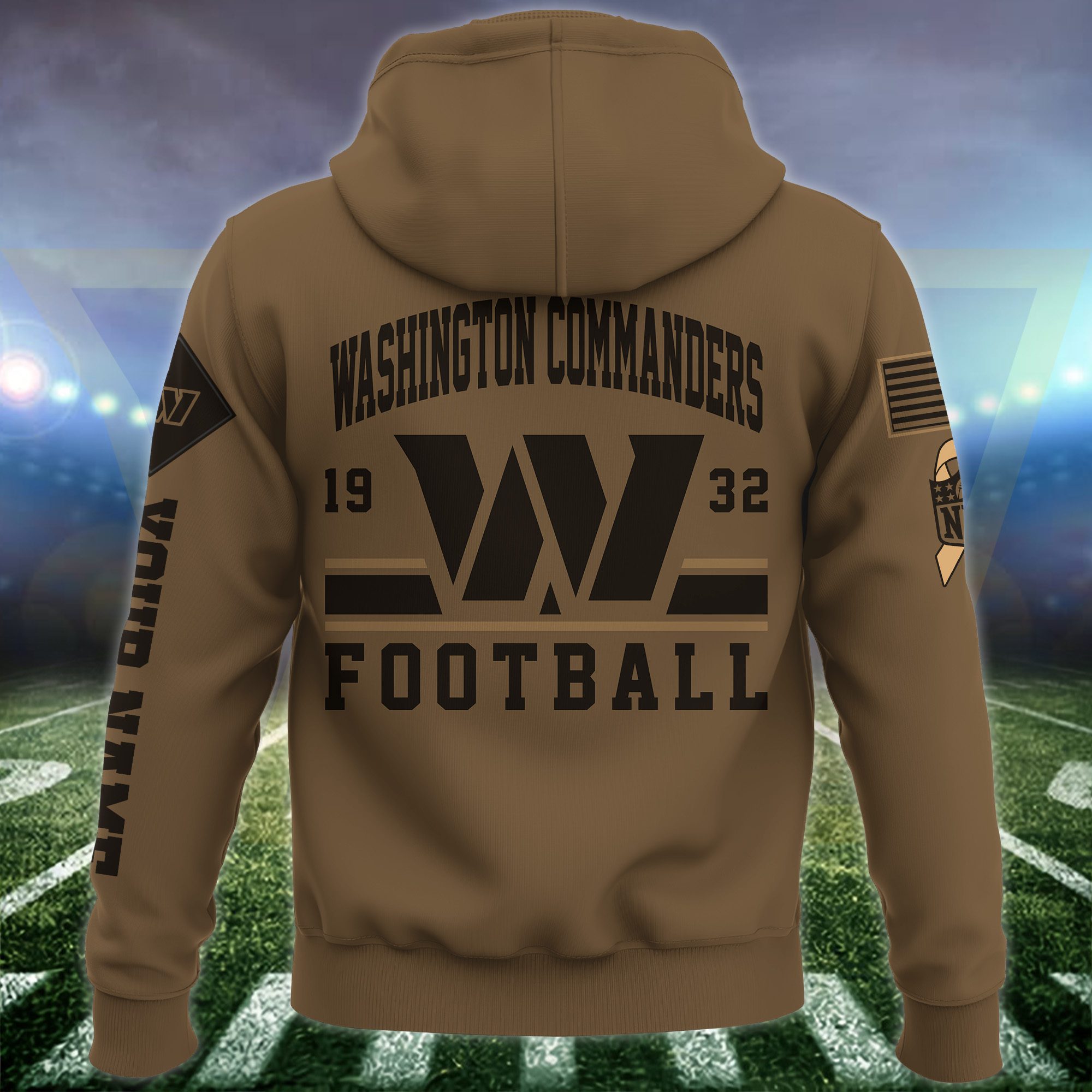 Washington-Commanders-NFL-Brown-Salute-To-Service-2023-Veteran-3D-Hoodie-Custom-Your-Name-HSL1160-2