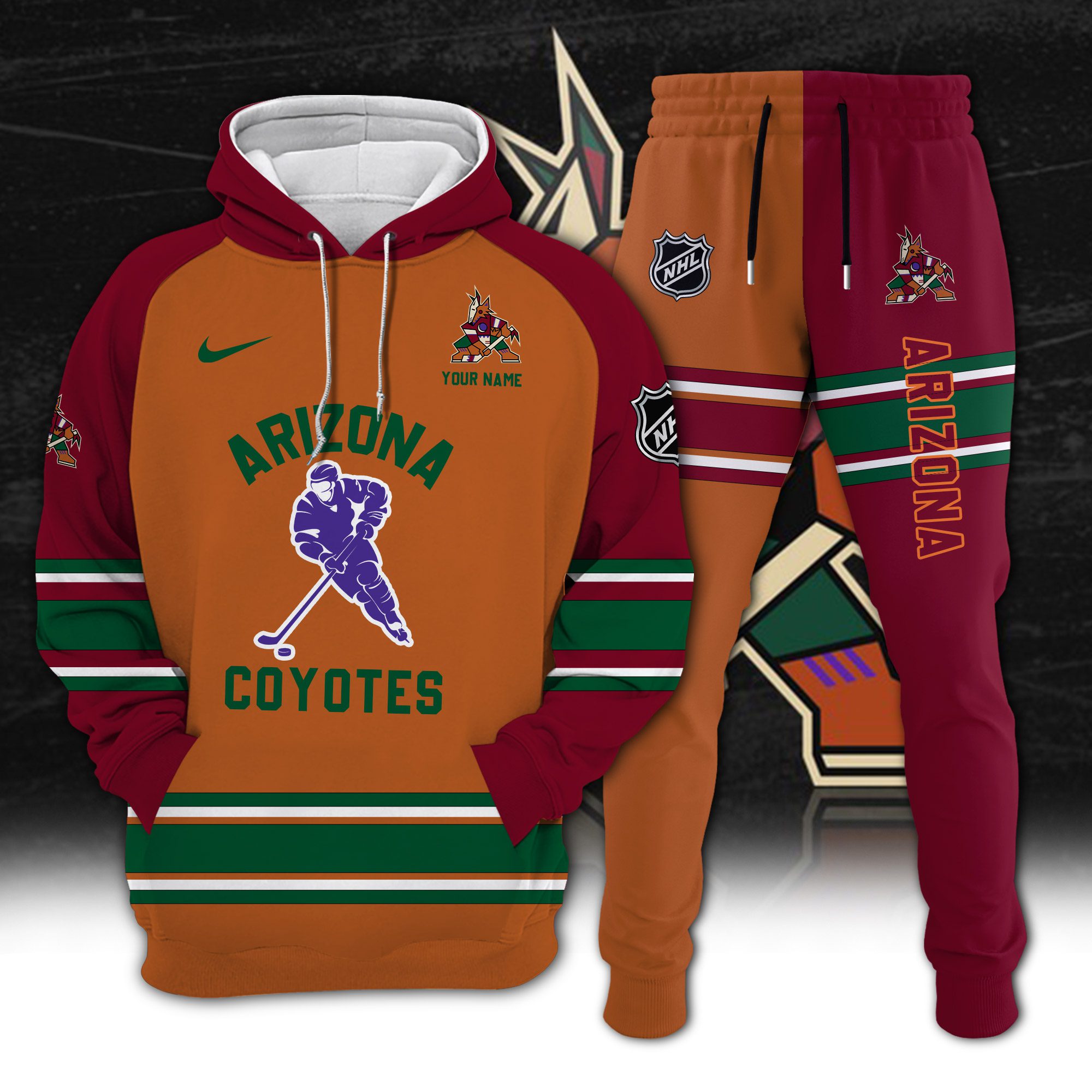 Arizona-Coyotes-Combo-Hoodie-Long-Pants-Set-Edition-3D-CHJ1601 Arizona Coyotes Combo Hoodie Long Pants Set Edition 3D CHJ1601