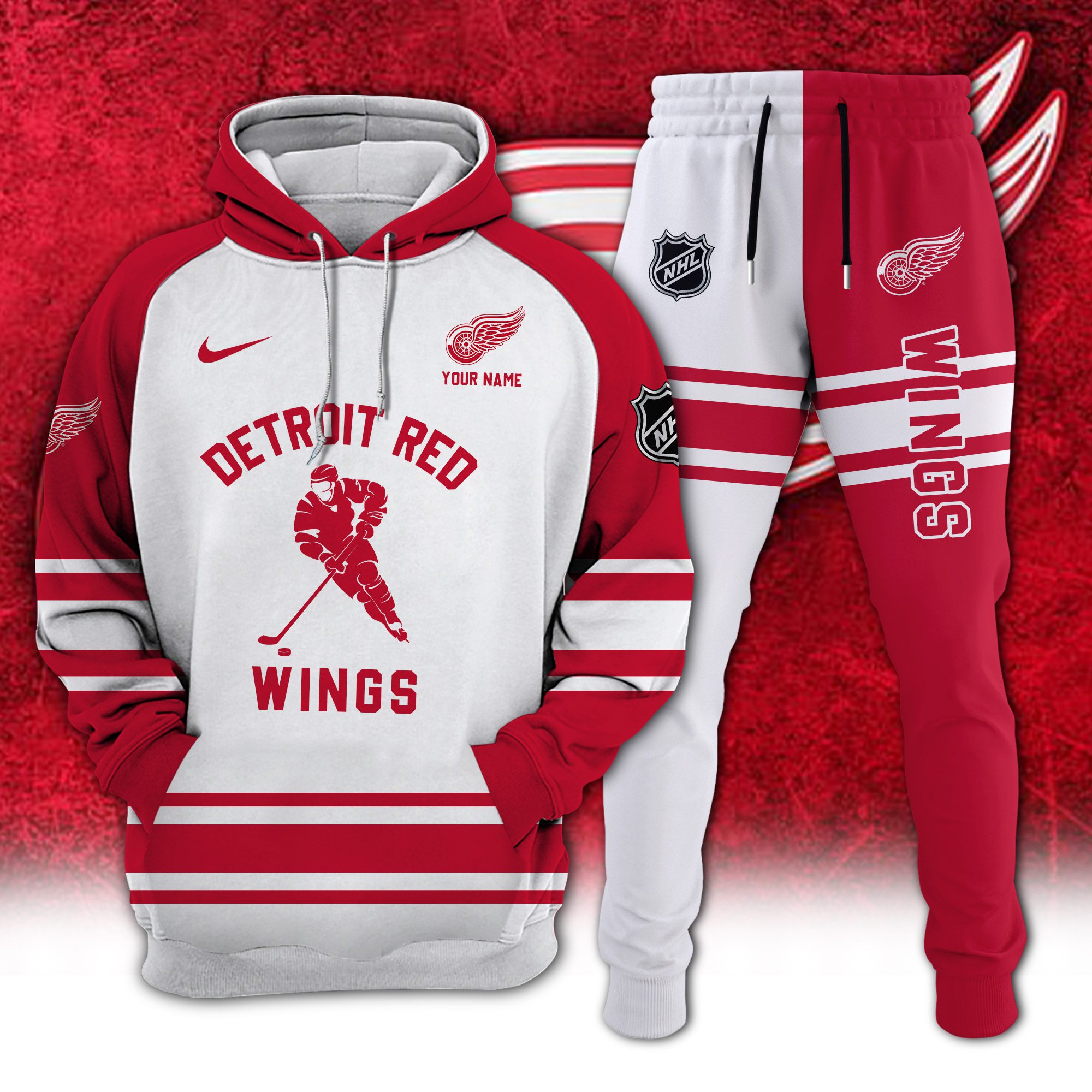 Detroit-Red-Wings-Combo-Hoodie-Long-Pants-Set-Edition-3D-CHJ1610 Detroit Red Wings Combo Hoodie Long Pants Set Edition 3D CHJ1610
