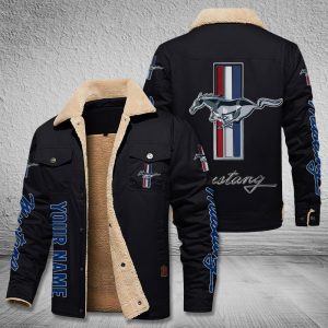 Ford Mustang Cars Logo Personalized Fleece Cargo Jacket Winter Jacket FCJ1015