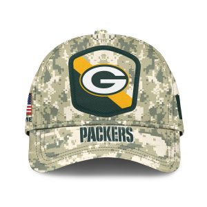 Green Bay Packers Camo 2023 Salute To Service Personalized Classic Baseball Cap