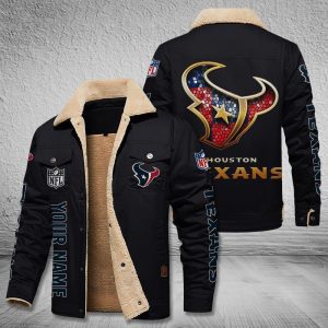 Houston Texans NFL Style Personalized Fleece Cargo Jacket Winter Jacket FCJ1491